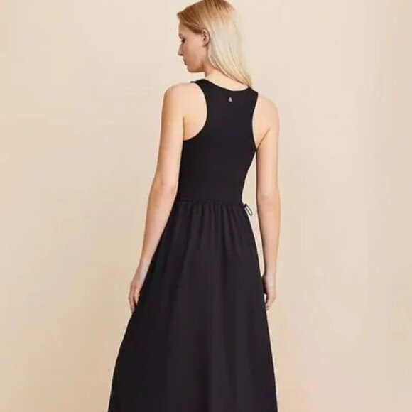 NWT LOU & GREY  Wanderweave Mixed Media Midi Pocket Dress Size XS - Picture 2 of 7